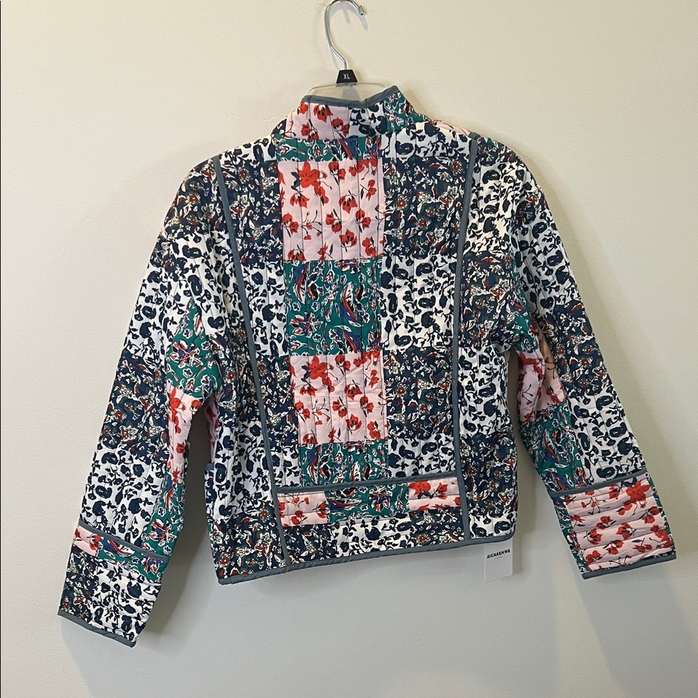 Boho Patchwork Quilted Jacket | Floral Mixed Prin… - image 2